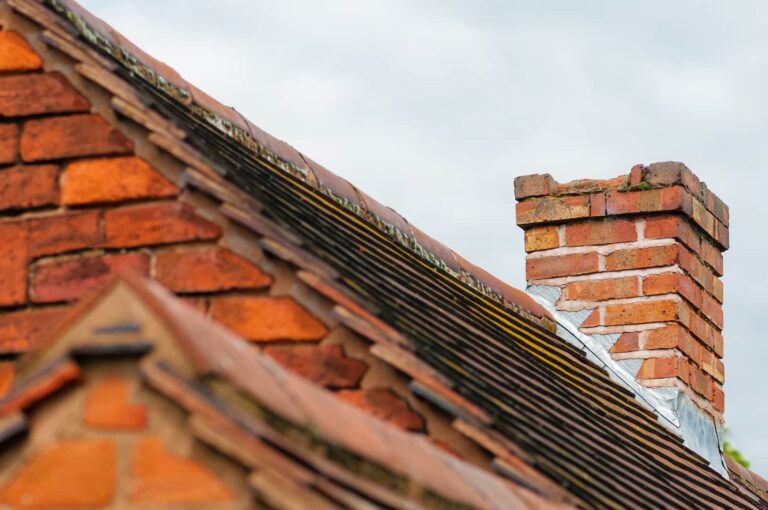 Revitalisation de toiture avec Couvreur Joinvillais - Image représentant une toiture vieillissante avec décoloration, présence de mousse et usure des matériaux.